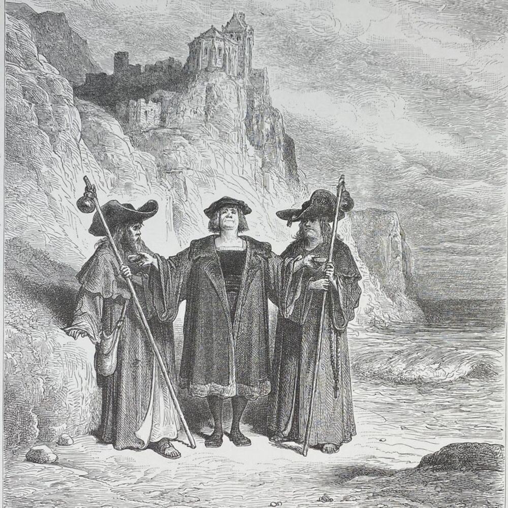Dore, Fables, Oyster Claimants Jupiter Traveler, Print, Bookplate~ 240706-WH 290